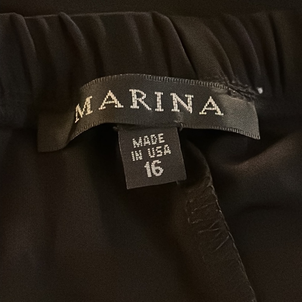 Marina Black Elastic Pull On Dress Pants Size 16 Style 28027‎ 28028 USA Wide Leg - Picture 9 of 9